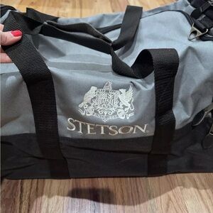 Stetson Gray and Black Carry On Duffle Luggage Men's Bag